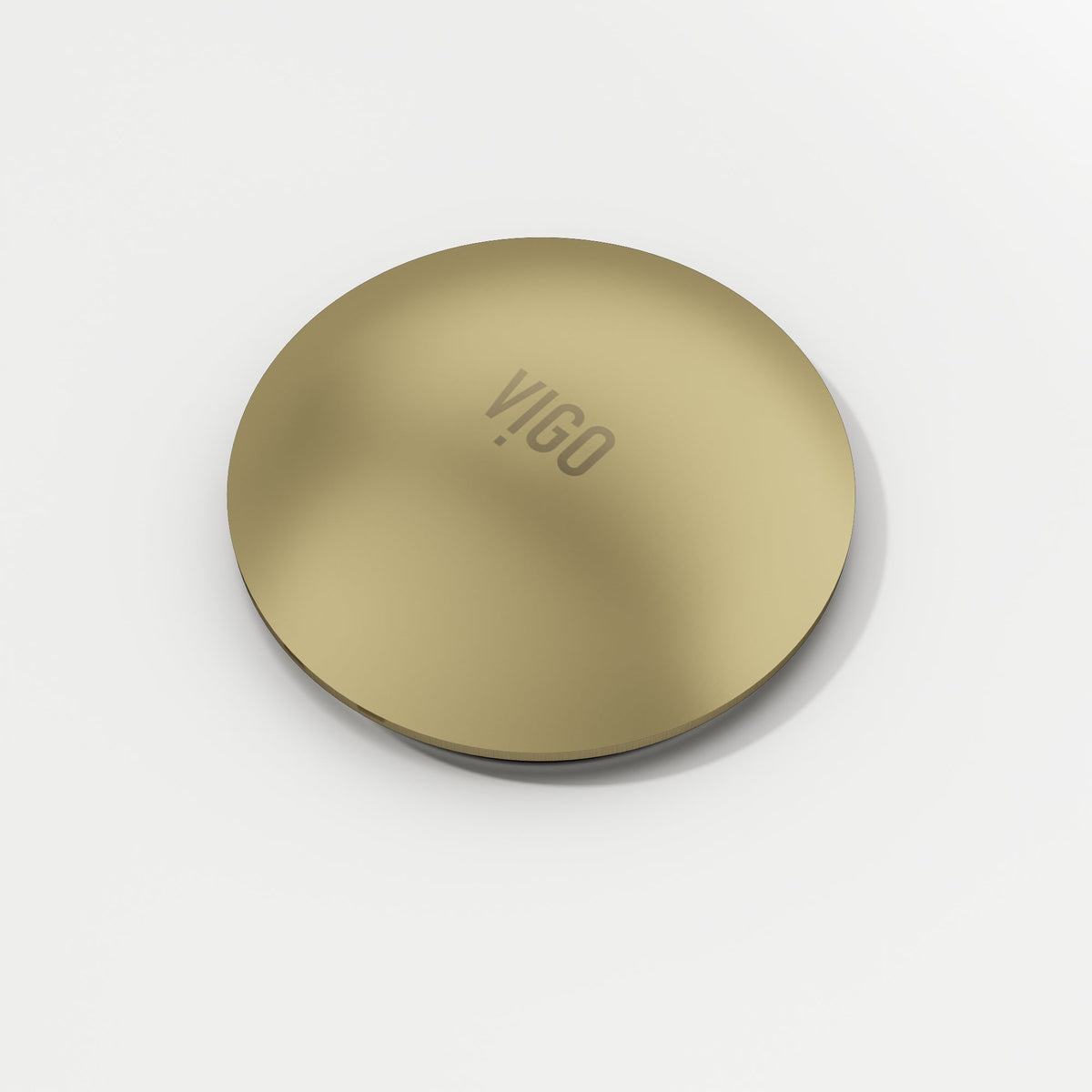 Round brass faucet accessory in matte brushed gold finish, modern design, 8-inch height