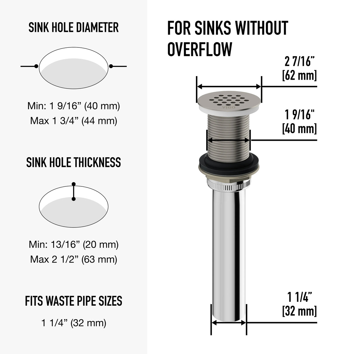 Paloma Bathroom Sink Grid Drain