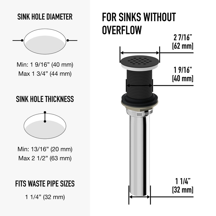 Paloma Bathroom Sink Grid Drain