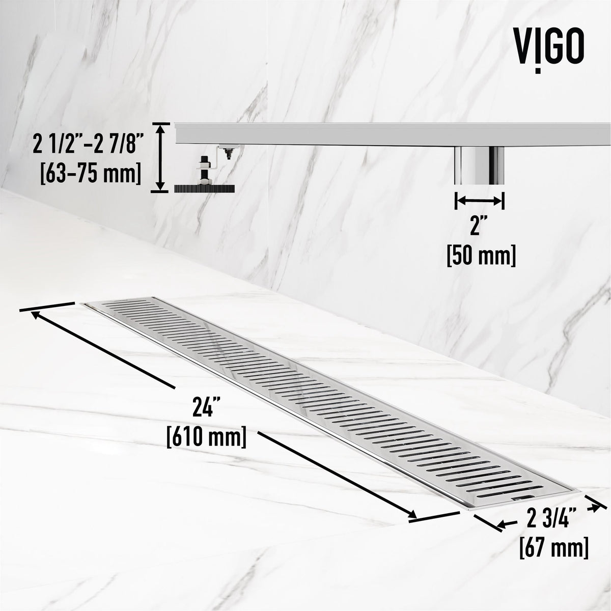Modern rectangle shower accessory in chrome, brass construction, scratch resistant, contemporary design