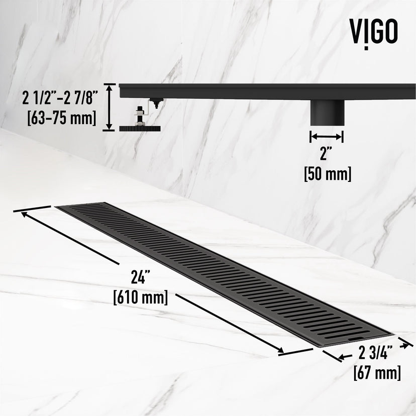 Modern rectangle shower accessory in matte black, brass construction, contemporary design