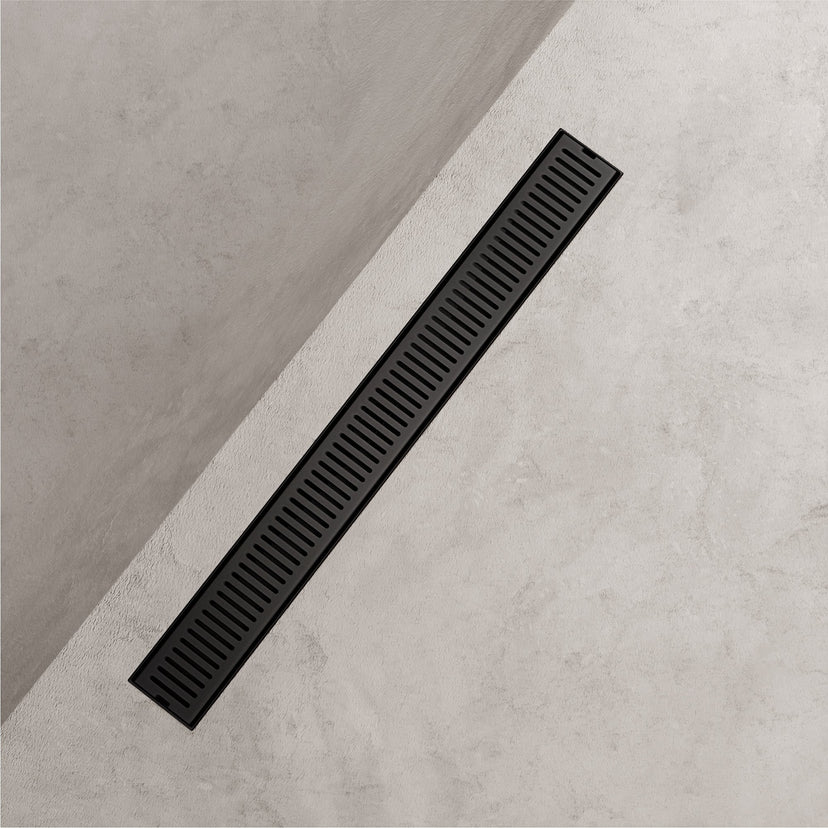 Rectangle brass shower accessory with matte black finish, modern style, commercial use