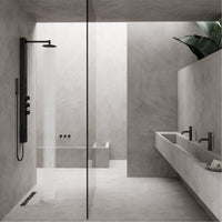 Contemporary matte black bathroom accessory, rectangle, brass, rust resistant, handmade