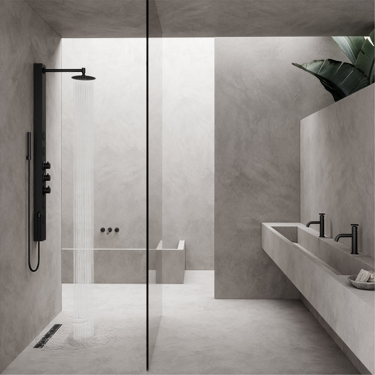 Contemporary matte black bathroom accessory, rectangle, brass, rust resistant, handmade