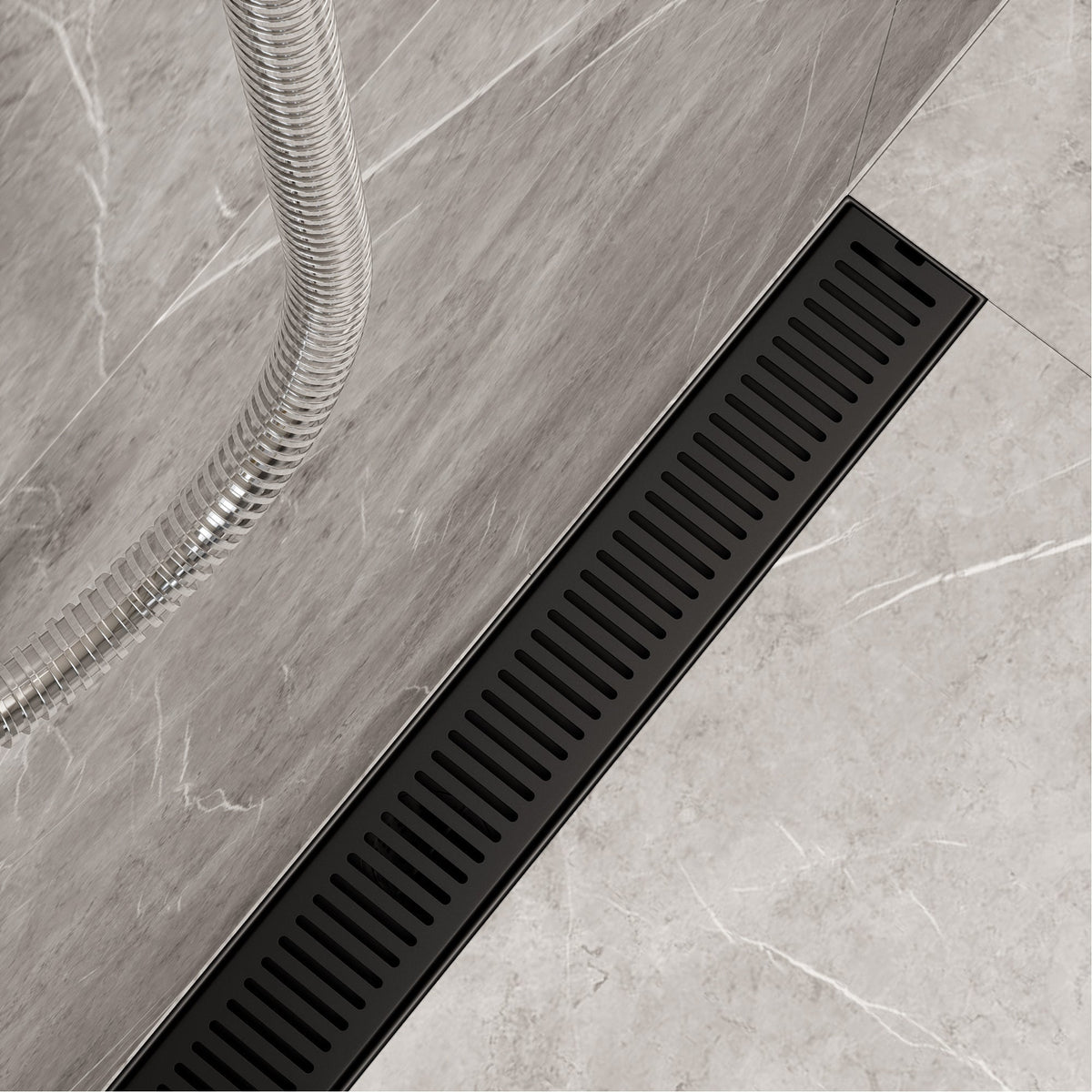 Rectangle matte black shower accessory, brass, modern design, fade resistant, commercial grade