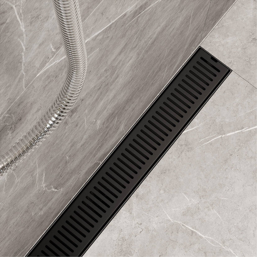 Rectangle matte black shower accessory, brass, modern design, fade resistant, commercial grade
