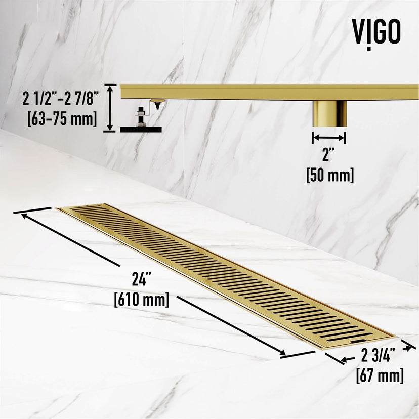 Modern rectangle shower accessory in matte brushed gold, brass construction, contemporary