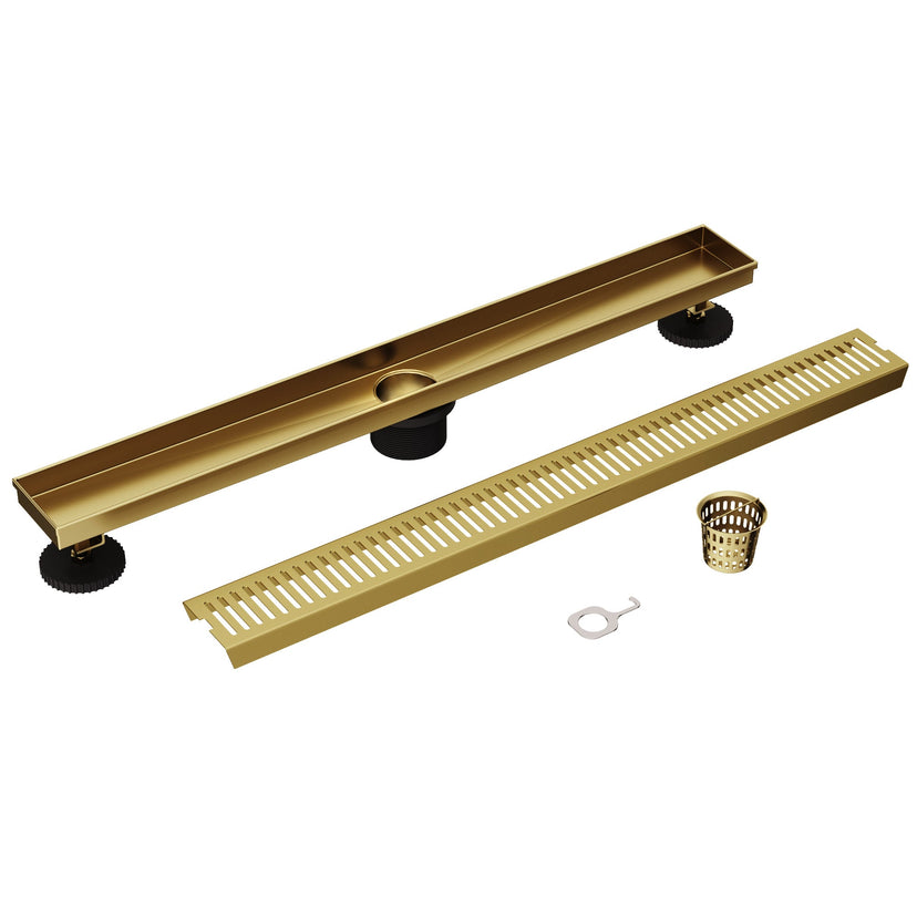 Matte brushed gold brass shower accessory, rectangle, fade resistant, scratch proof