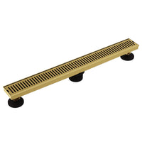 Modern rectangle bathroom accessory in matte brushed gold, brass, commercial use approved