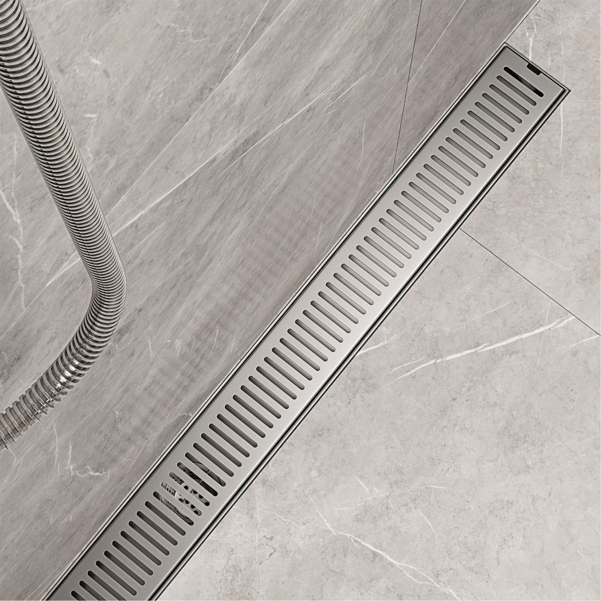 Rectangle shaped modern shower accessory in brushed nickel brass