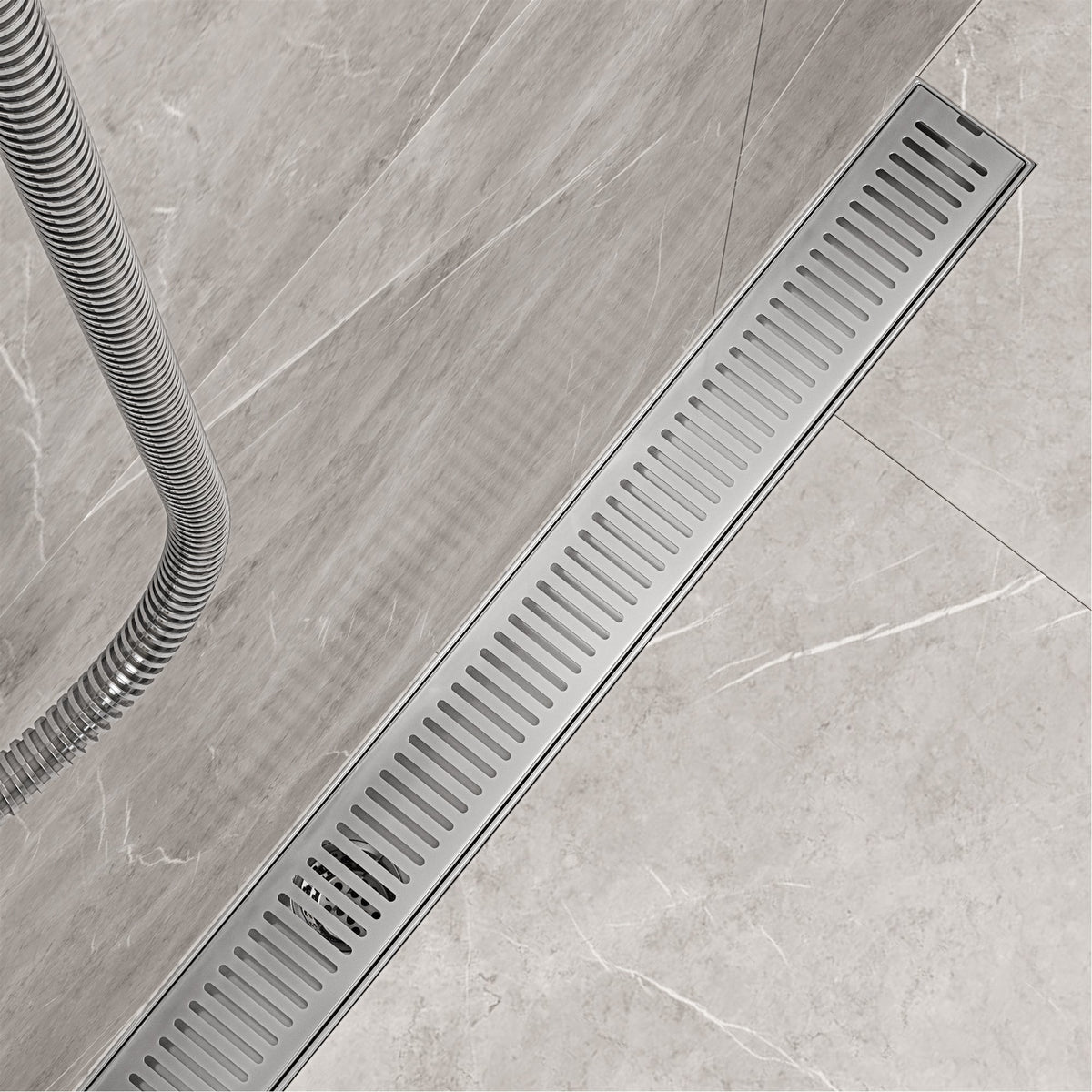 Rectangle shaped modern shower accessory in chrome brass