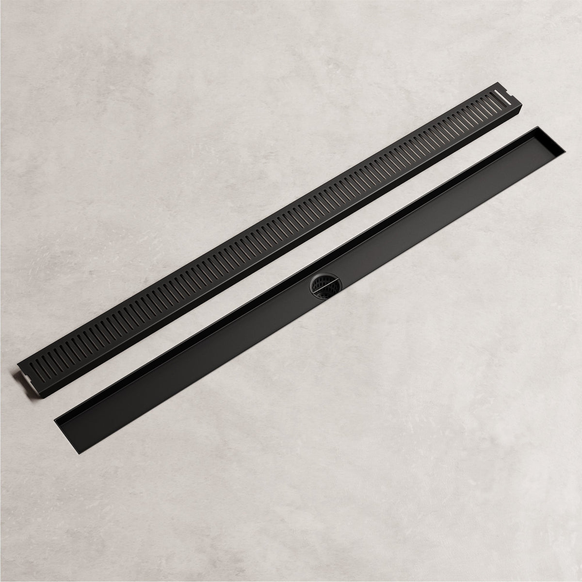 Modern rectangular brass shower accessory in matte black finish