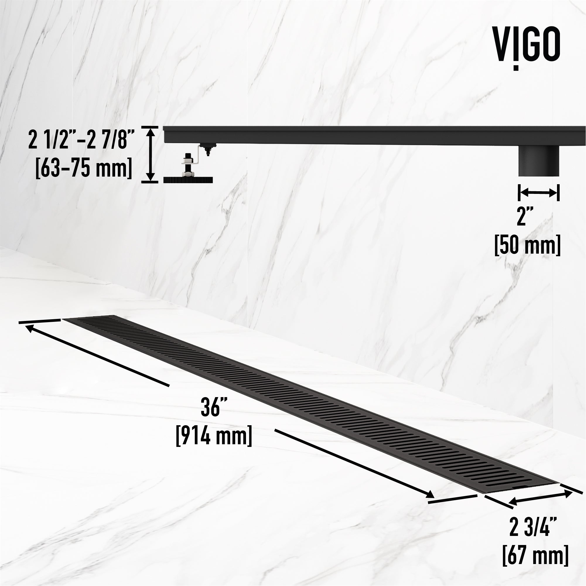 Elan 36 in. Linear Shower Drain – VIGO