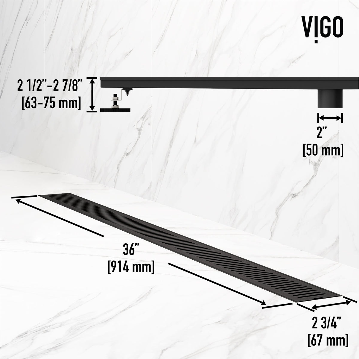 Fade resistant brass shower accessory with matte black finish and rectangle shape