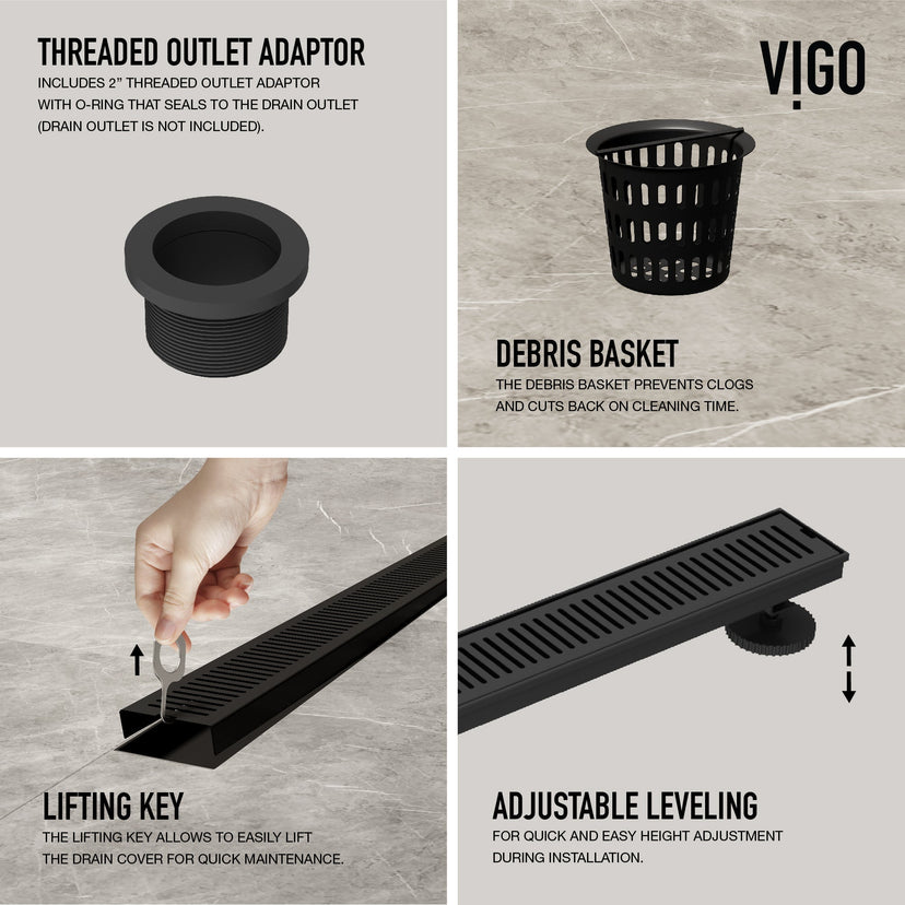 Handmade brass shower accessory in matte black with rust resistant properties