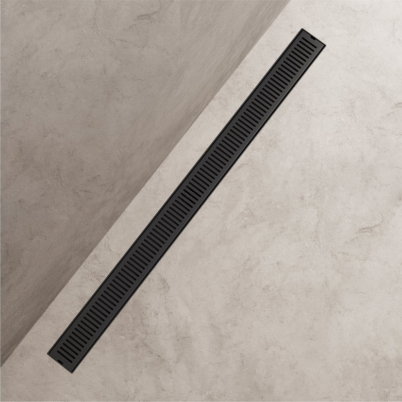 Commercial grade rectangle shower accessory in matte black finish