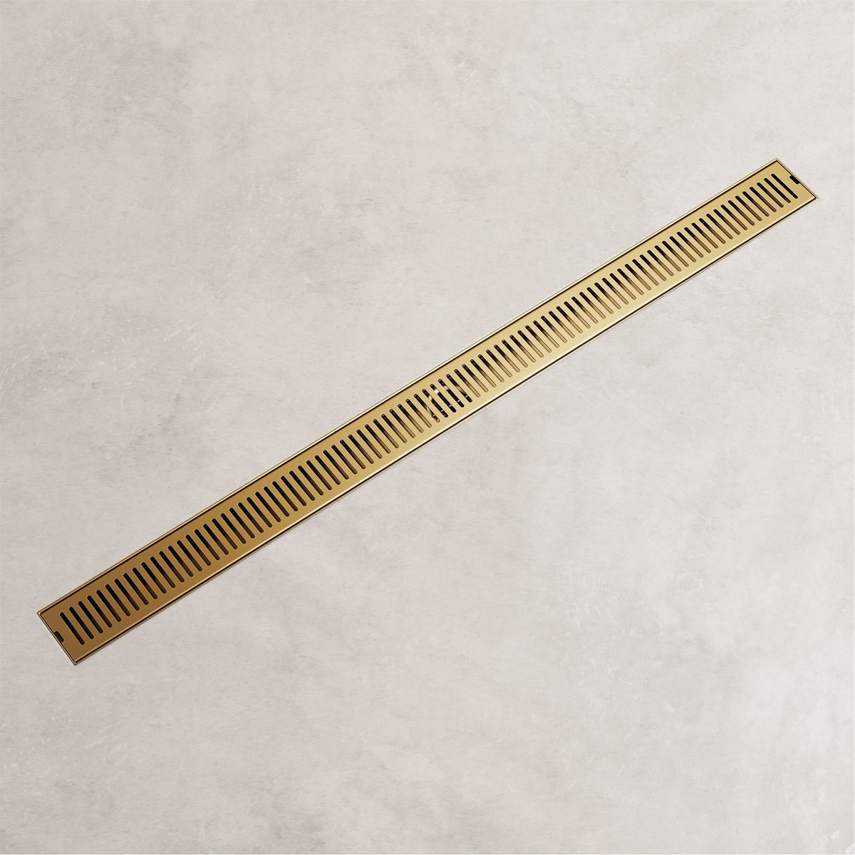 Matte brushed gold brass shower accessory with rectangle shape and modern design