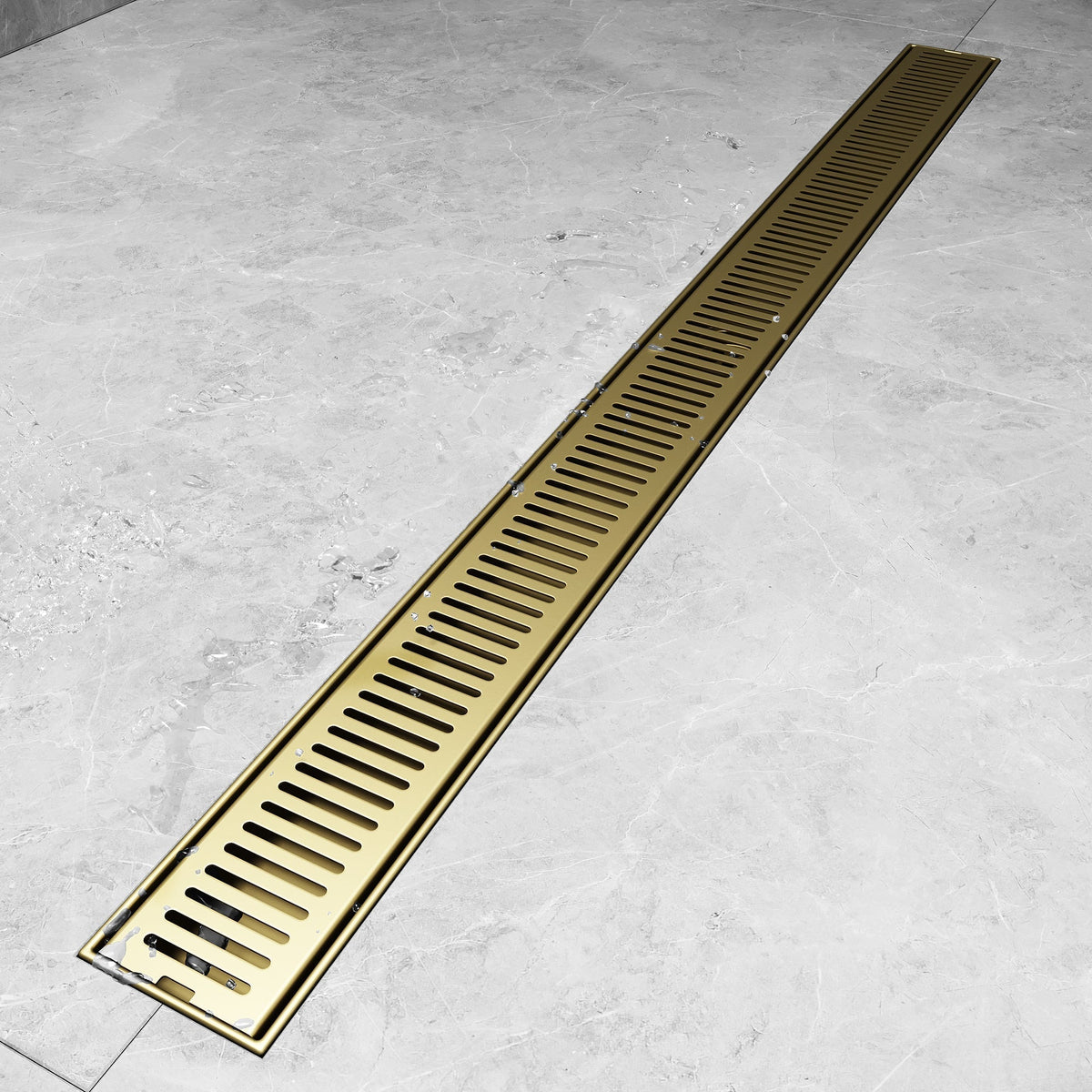 Handmade rectangle shower accessory in matte brushed gold with fade resistance