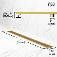 Fade resistant brass shower accessory with matte brushed gold finish and rectangle shape