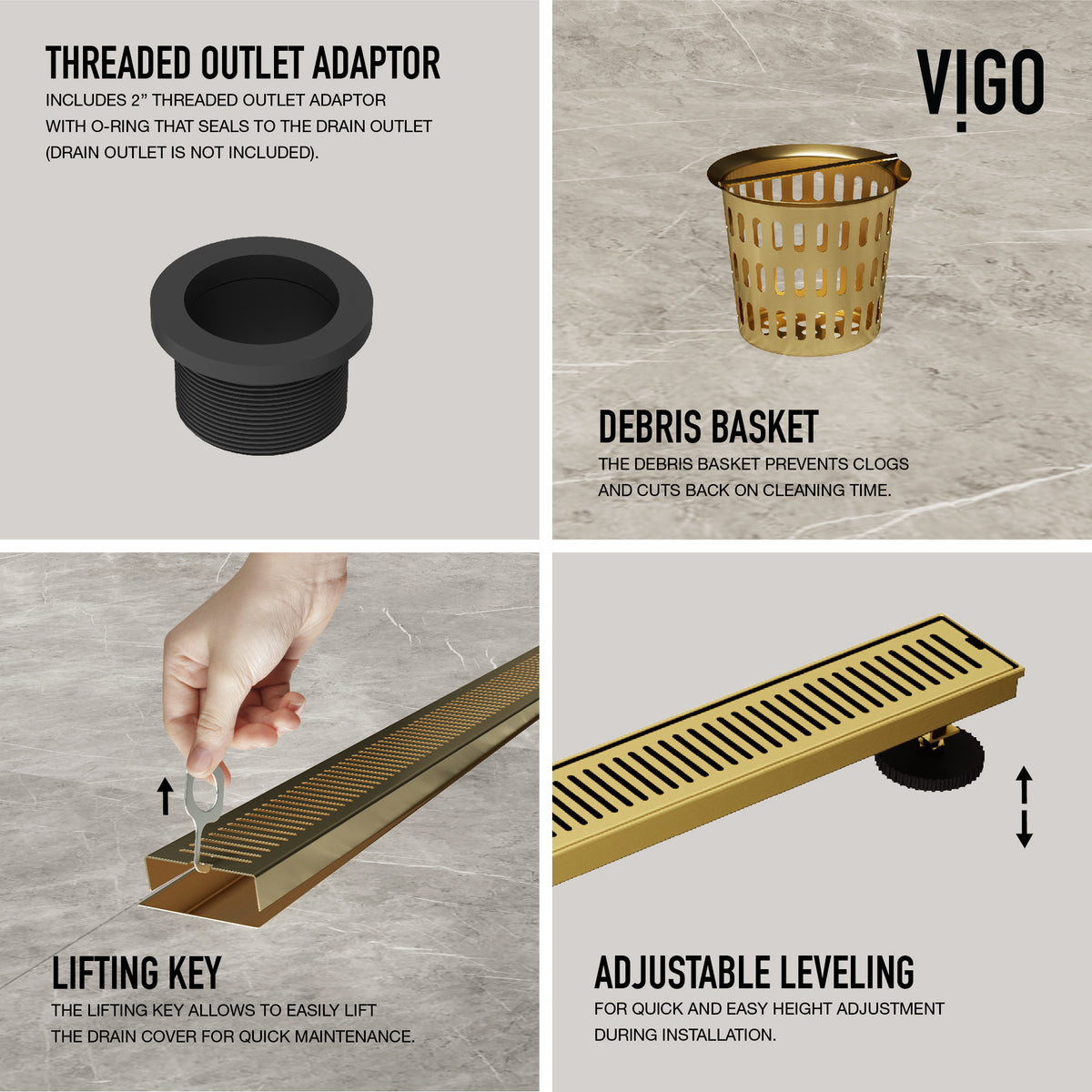 Elan 36 in. Linear Shower Drain