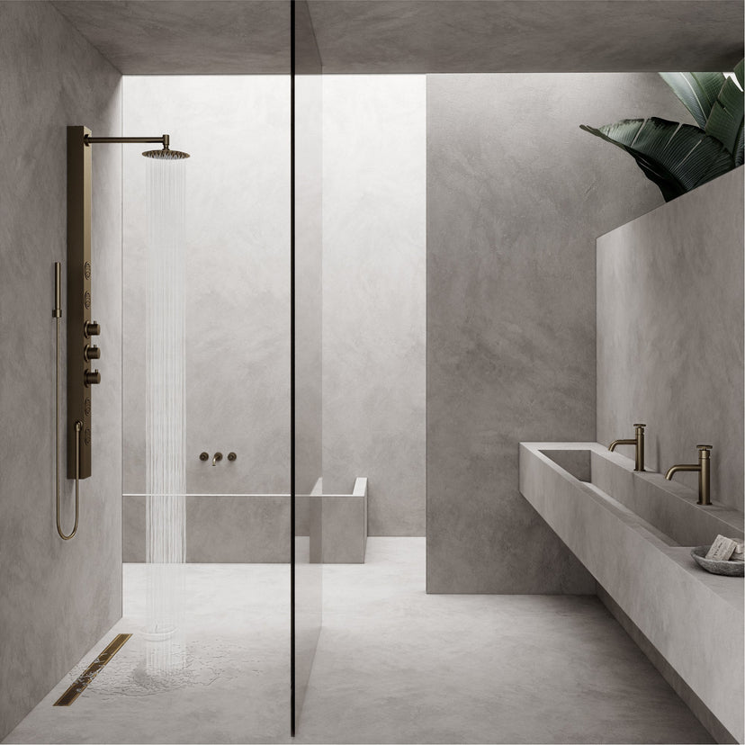 Matte brushed gold brass bathroom accessory with scratch resistant surface