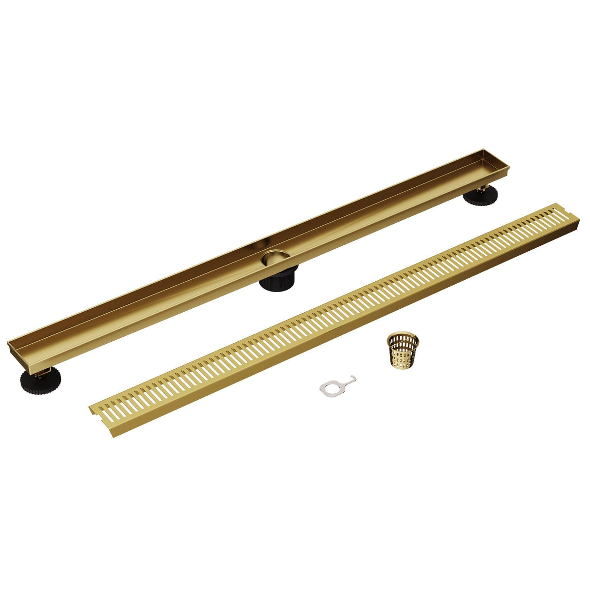 Rust resistant brass shower accessory with matte brushed gold finish