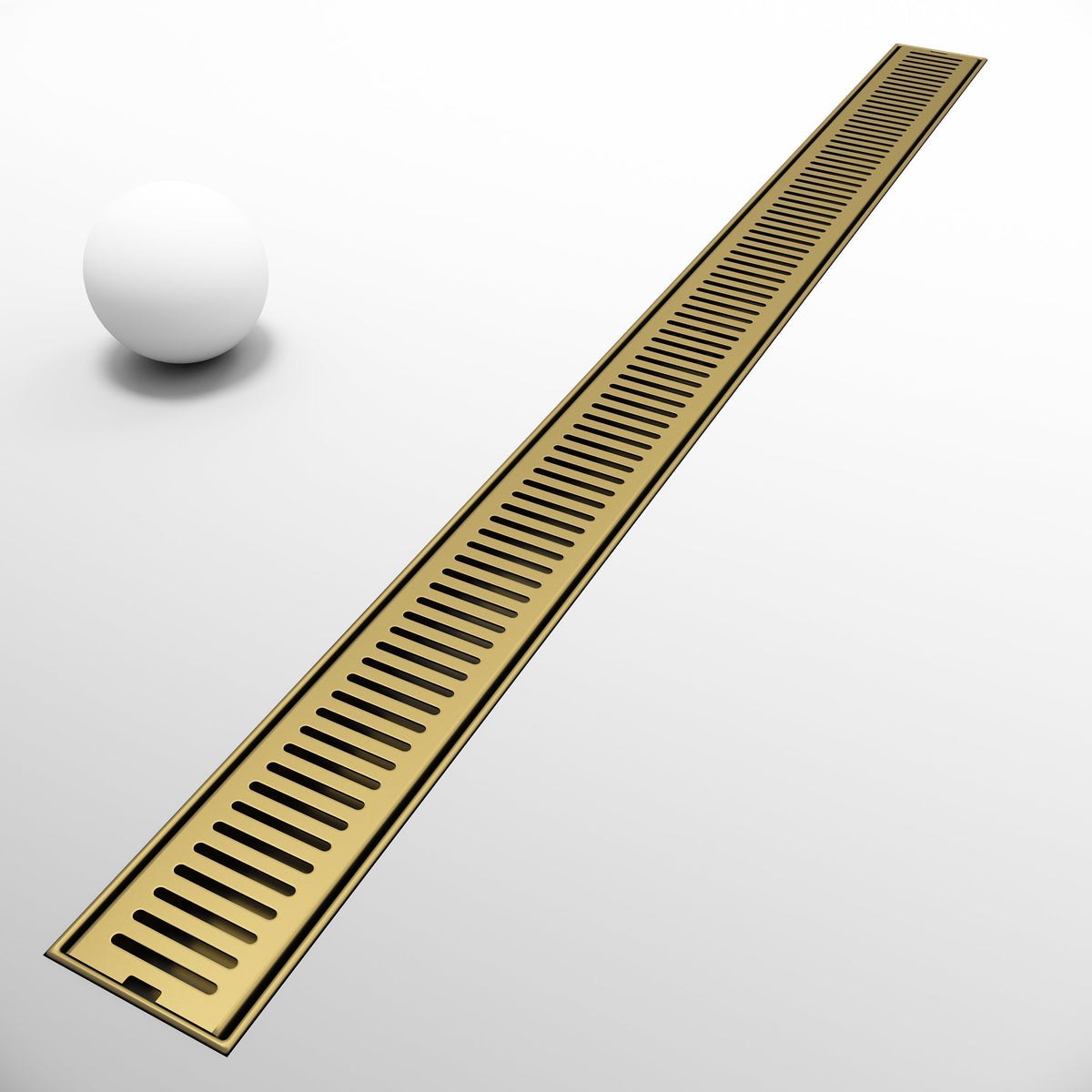 Brass shower accessory in matte brushed gold with modern contemporary style