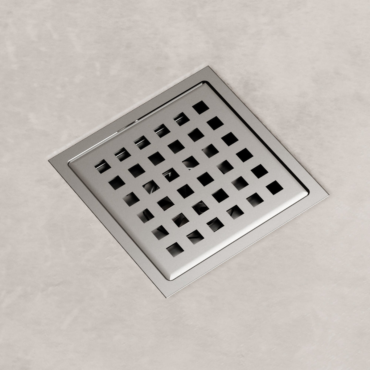 Square brass shower accessory in brushed nickel finish, modern design, handmade and rust resistant