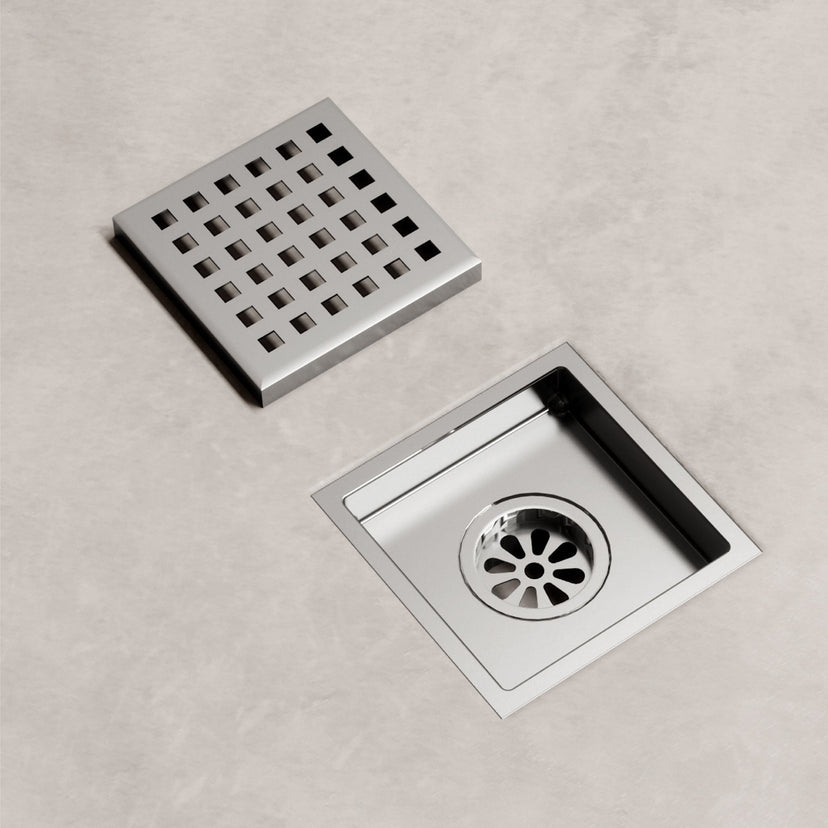 Modern contemporary bathroom accessory with brushed nickel finish, square shape, fade resistant
