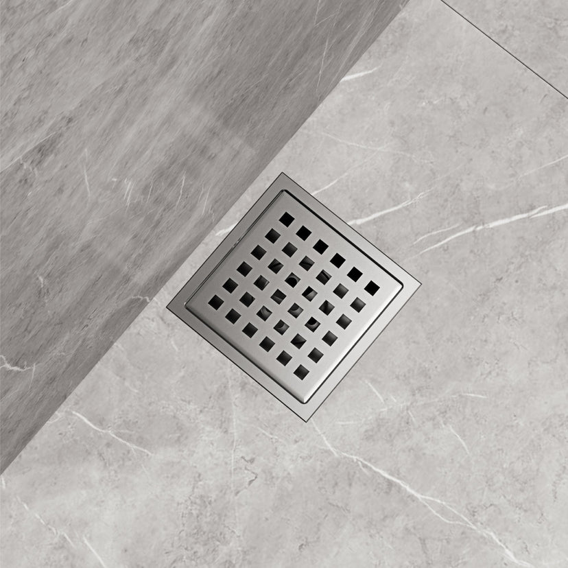 Rust resistant square bathroom accessory in brushed nickel, handmade brass, contemporary design