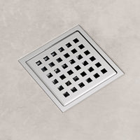Square brass shower accessory in chrome finish, modern design, handmade and scratch resistant