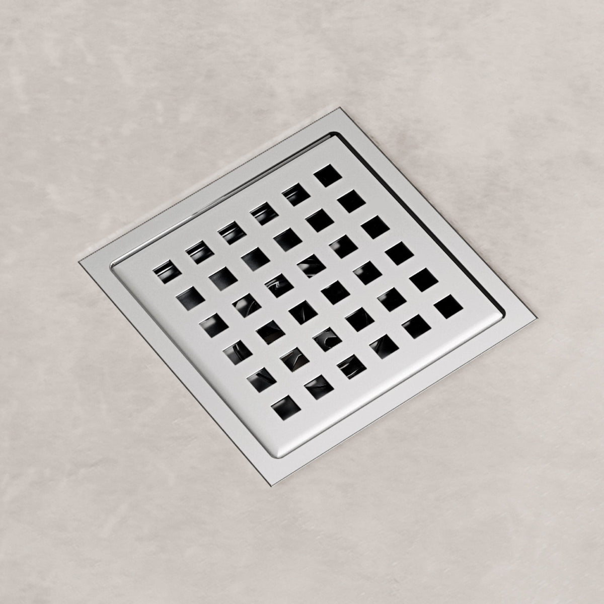 Square brass shower accessory in chrome finish, modern design, handmade and scratch resistant