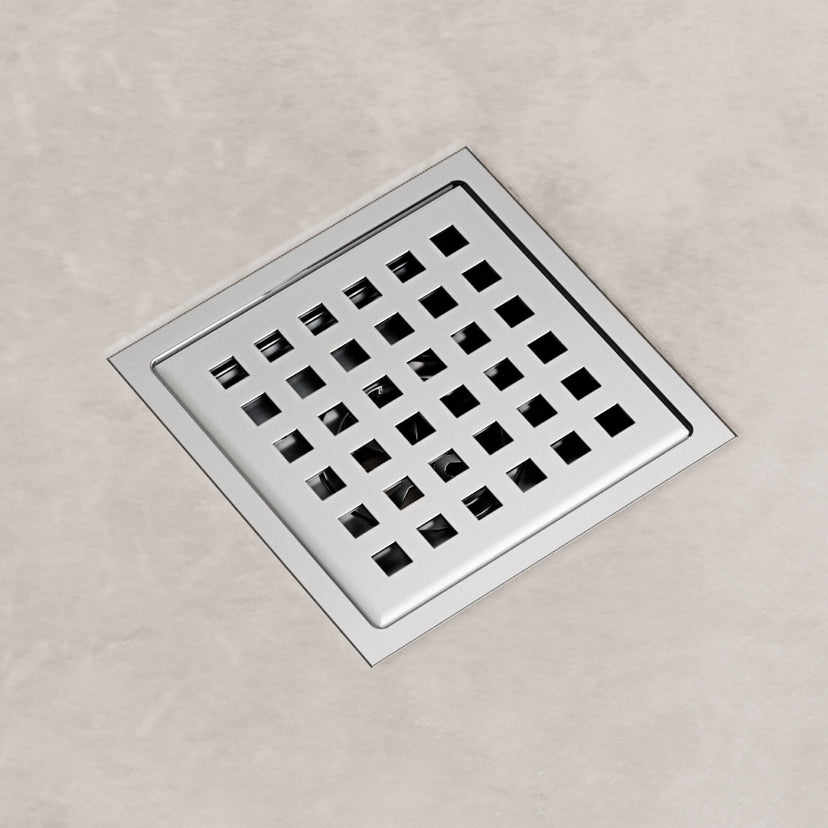 Square brass shower accessory in chrome finish, modern design, handmade and scratch resistant