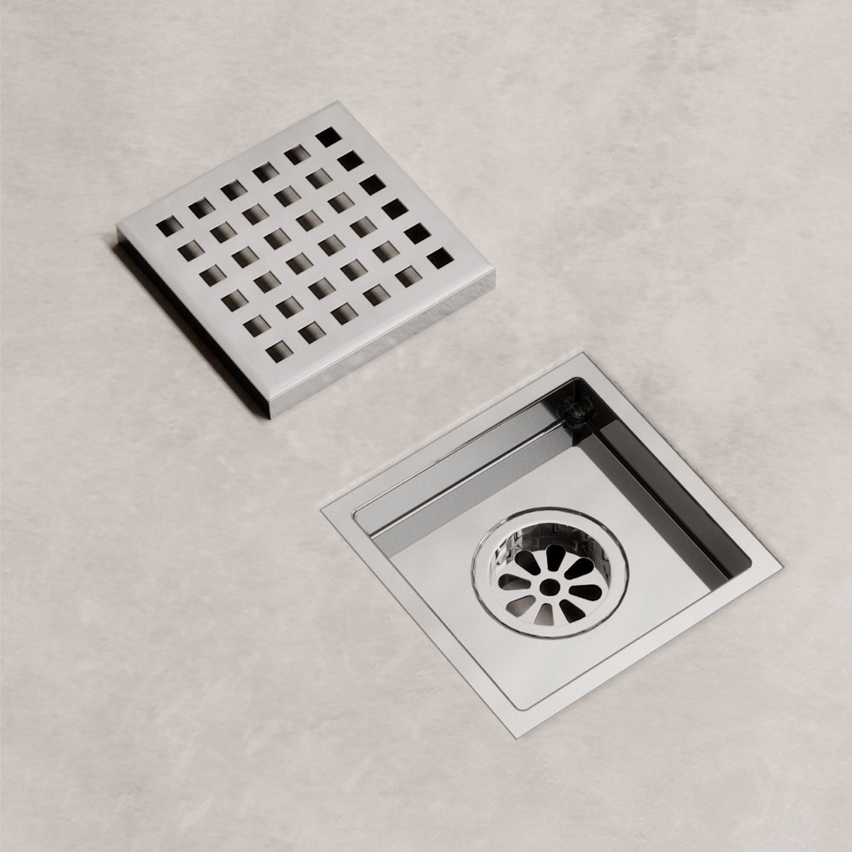 Modern contemporary bathroom accessory with chrome finish, square shape, fade resistant