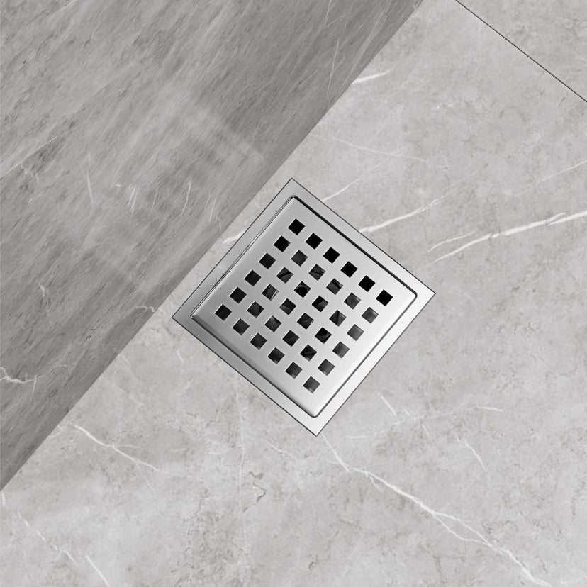 Rust resistant square bathroom accessory in chrome, handmade brass, contemporary design