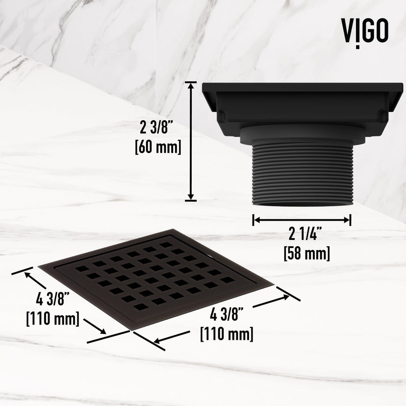 Handmade brass shower accessory, square, matte black, approved for commercial use
