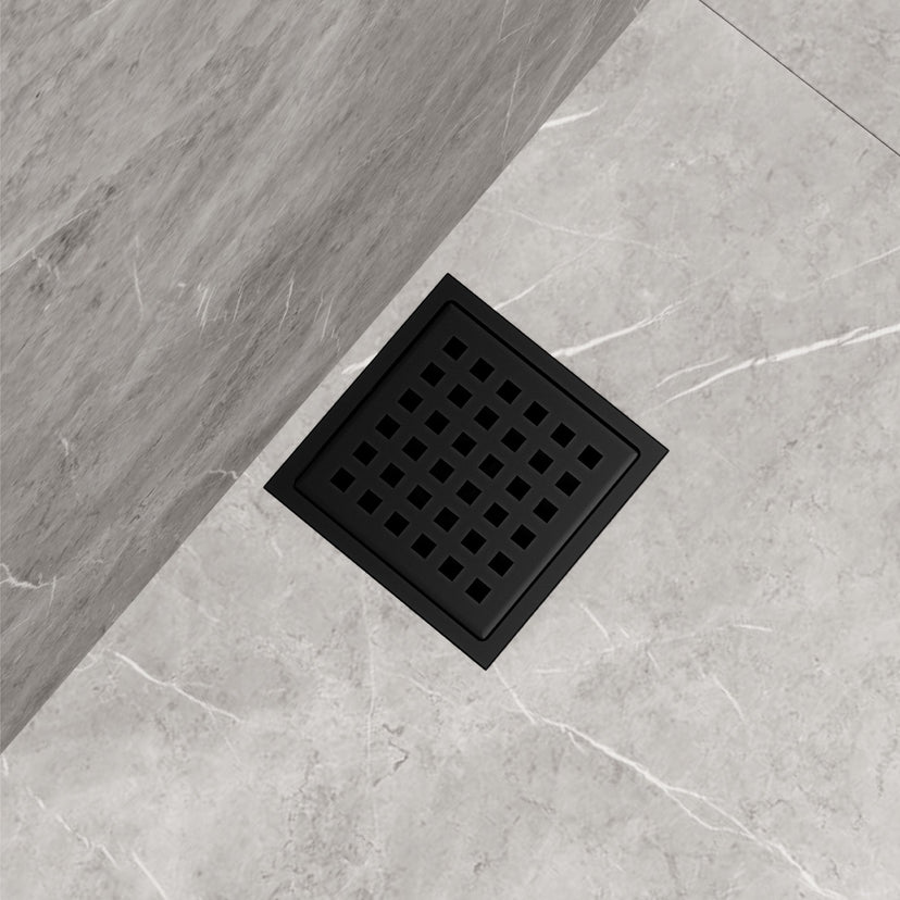 Rust resistant square bathroom accessory in matte black, handmade brass, contemporary design