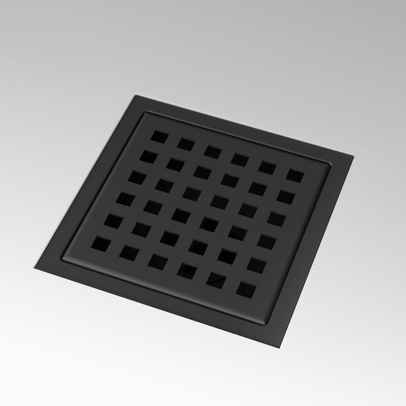 Handmade square brass accessory for shower, matte black, fade and rust resistant