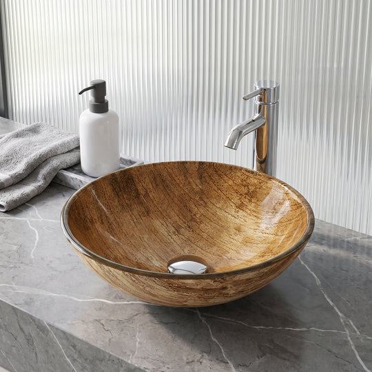 Giovanni Round Glass Vessel Sink