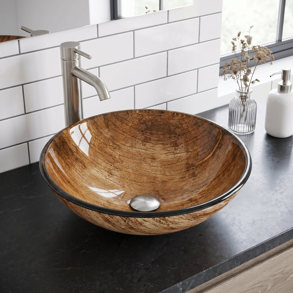 Giovanni Round Glass Vessel Sink