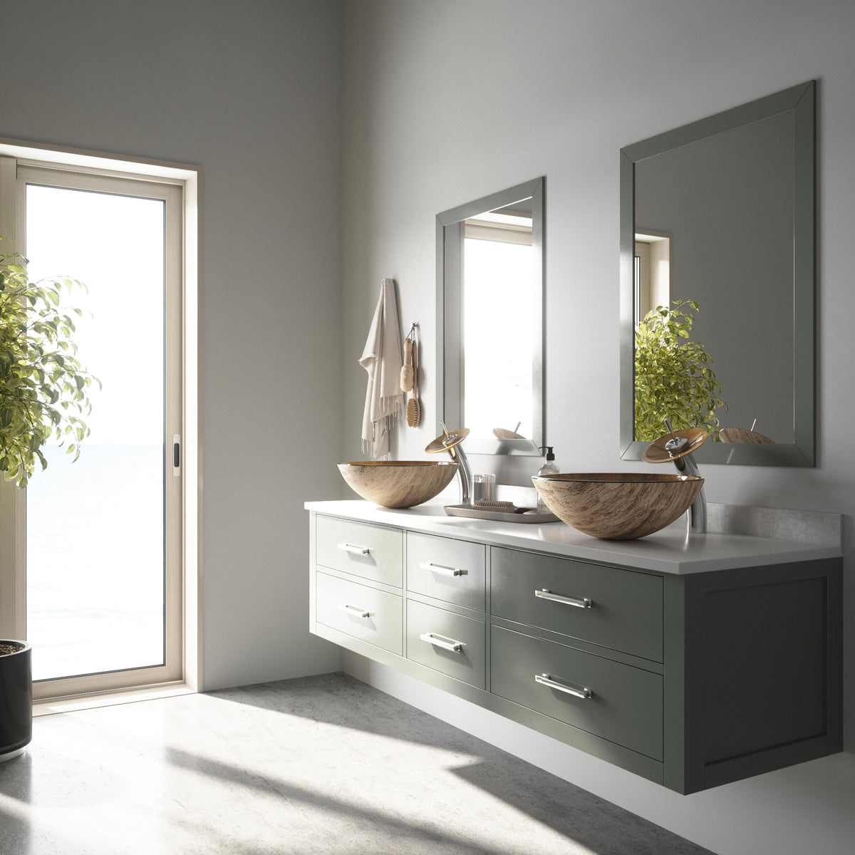 Giovanni Round Glass Vessel Sink