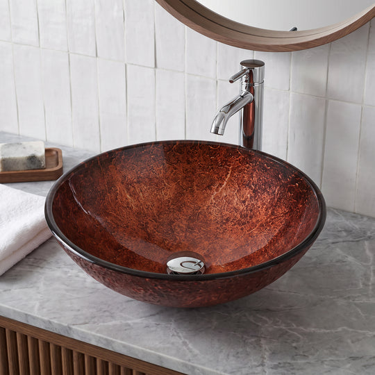 Giovanni Round Glass Vessel Sink