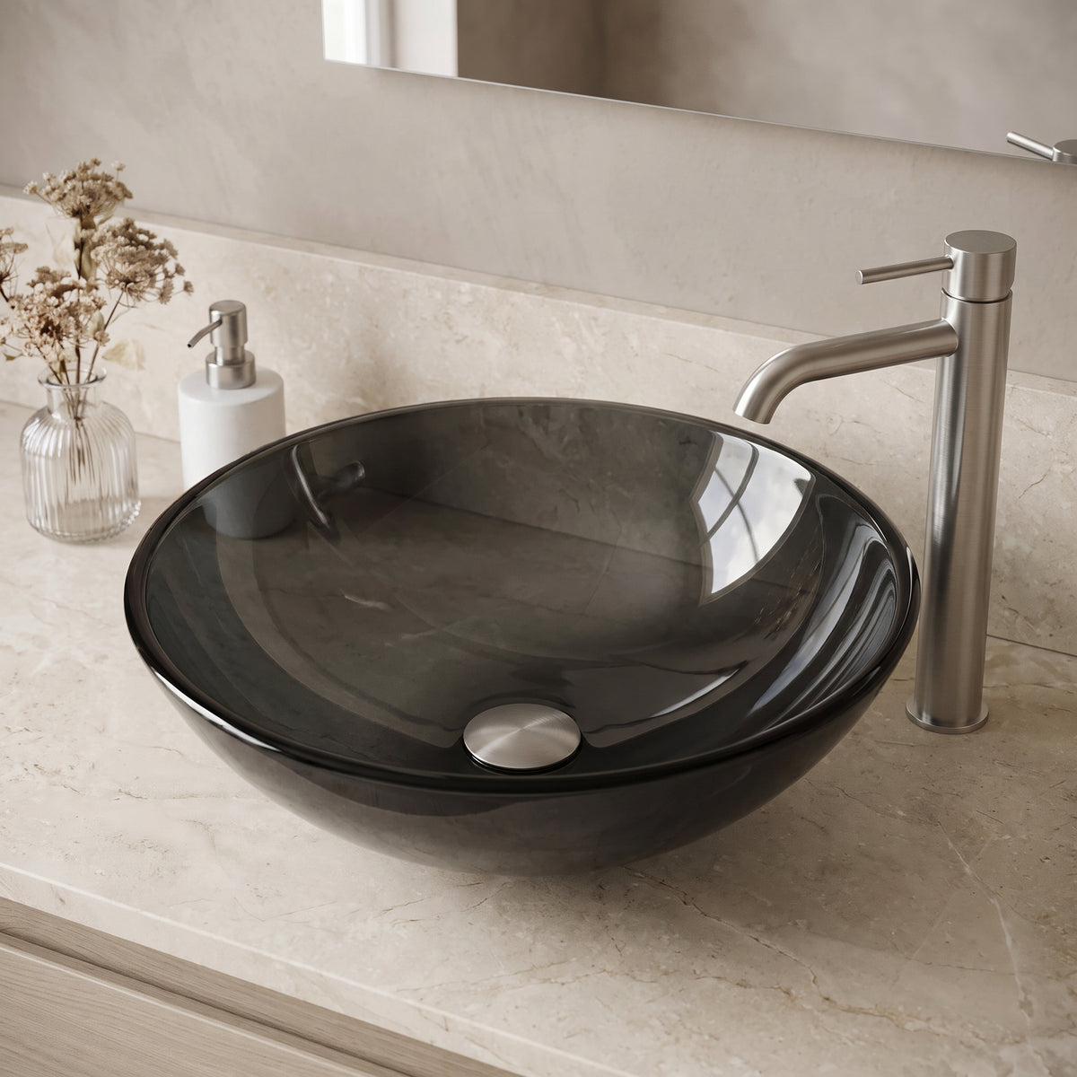 Giovanni Round Glass Vessel Sink