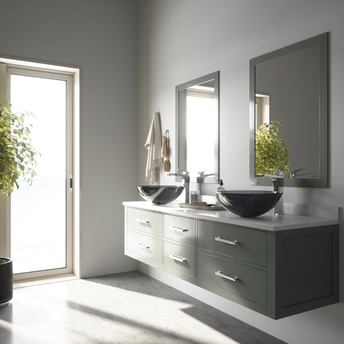 Giovanni Round Glass Vessel Sink