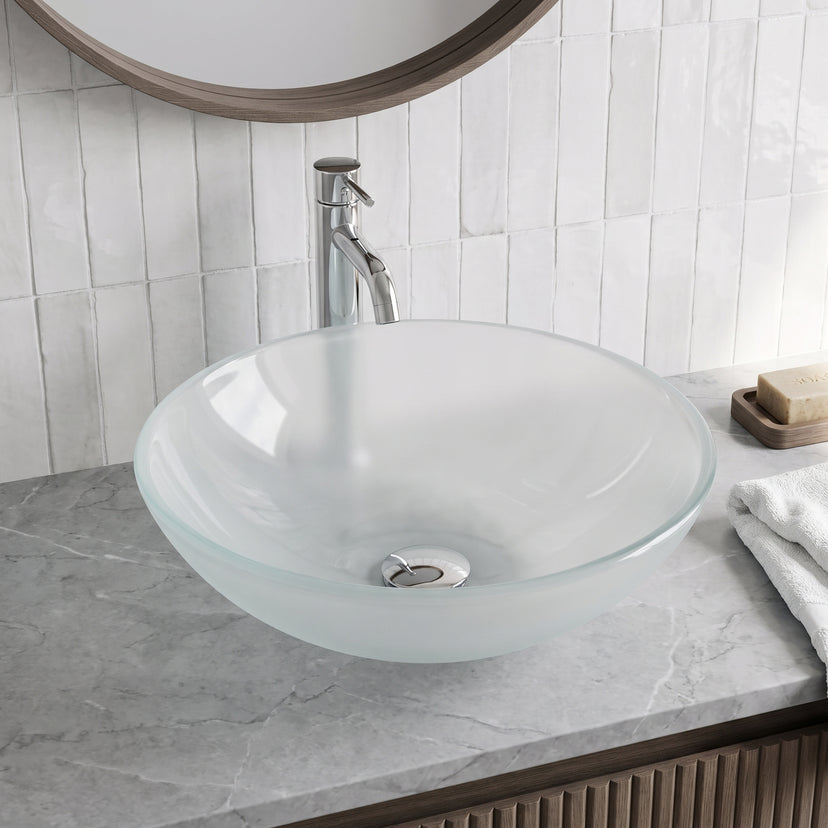 Giovanni Round Glass Vessel Sink