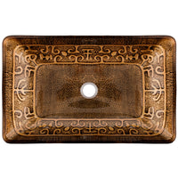 Donatello Glass 22 in. L x 15 in. W x 5 in. H Rectangular Vessel Bathroom Sink