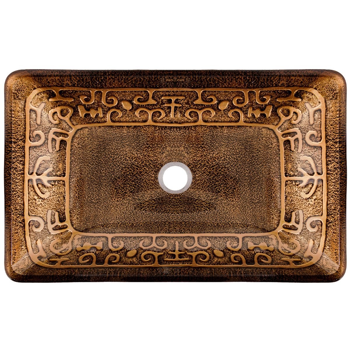 Donatello Glass 22 in. L x 15 in. W x 5 in. H Rectangular Vessel Bathroom Sink