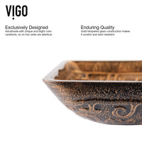Donatello Glass 22 in. L x 15 in. W x 5 in. H Rectangular Vessel Bathroom Sink