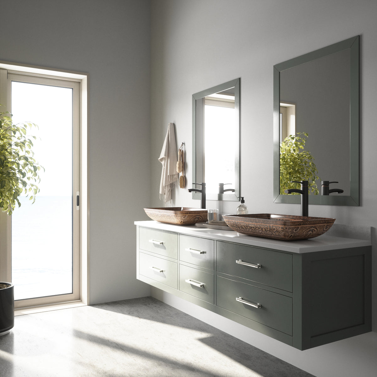 Donatello Glass 22 in. L x 15 in. W x 5 in. H Rectangular Vessel Bathroom Sink