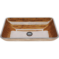 Donatello Glass 22 in. L x 15 in. W x 5 in. H Rectangular Vessel Bathroom Sink